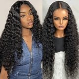 Ishow Hair Glueless Full human wig Brazilian hair Natural color 13×6 Transparent mesh 150 density Deep Wave wig head cover