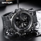 SANDA  Men’s Sports Watches Outdoor Waterproof Military Dual Display Analog Digital Watch Tactical Army Wristwatch Date Multi Function LED