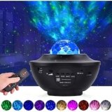 LED Galaxy Projector Night Light Ocean Wave Star Projection with Bluetooth Music Speaker Remote Control 10 Colors 21 Lighting Modes Brightn